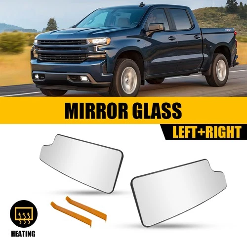 Set of 2 LH+RH Heated Mirror Glass For Chevy Silverado 1500 2500HD 3500HD 20-21
