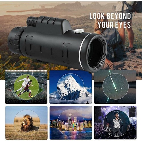 80x100 Monokular Teleskop Zoom HD Telescope Monoscope mit Handyhalter Stativ Neu - Bild 2 von 12