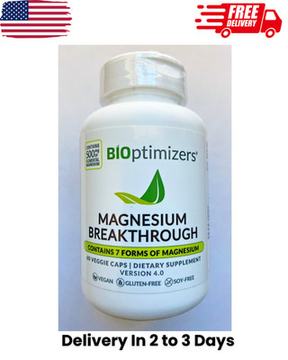 Bioptimizers Magnesium Breakthrough Supplement 60 Capsules Version 4.0-