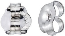 14K White Gold Replacement Earring Backs 1 Pair for 0.6 Mm Thick Earring Posts