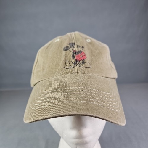 Cappello Disney Parks Topolino beige invecchiato berretto golf cinturino classico papà - Foto 3 di 12
