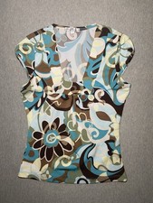 Vintage Moa Moa Top L Y2K Retro Floral Abstra...