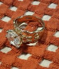Vintage 925 Silver Gold Vermeil Cubic Zirconia Ring Size 10 — photo 3