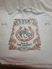 Aerosmith Back in the Saddle White Graphic T-Shirt Size L Rock & Pop Music