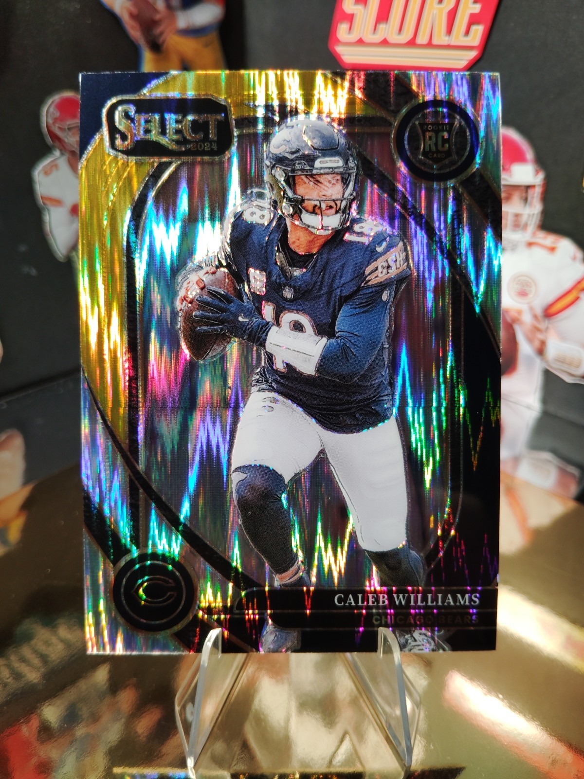 2024 Panini Select - Club Level Caleb Williams #216 Black & Orange Shock PRIZM..