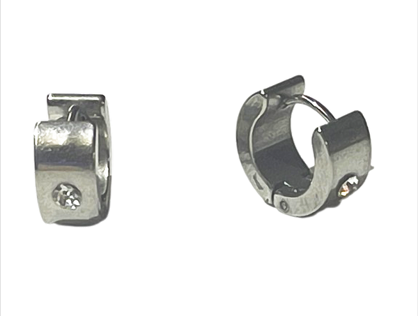 Edge Spark Creolen Edelstahl Mit Zirkonia – Ø 13 Mm, 6 Mm Breit-image