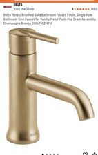 Delta Trinsic Champagne Bronze Single-Hole Bathroom Faucet WaterSense w/Drain