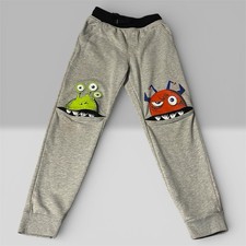365 Kids From Garamimals Gray Boys Monster Knee Joggers Pants Sweats Size 10