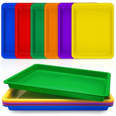 6 Pack Extra Large Plastic Art Trays 16 x 12 x 1.4 Inch for Classroom,6 ...