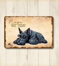 Kerry Blue Terrier Sign nope not today funny dog handmade metal tin wall art