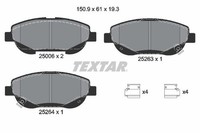 Textar Bremsbelagsatz, Scheibenbremse 2500601 FüR Toyota