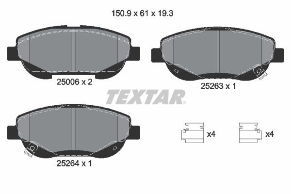 Textar Bremsbelagsatz, Scheibenbremse 2500601 FüR Toyota-image