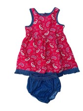 Specialty Kids Vintage Americana Dress Toddler Girls Red White Blue 24 Mos 90s