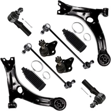 10pc Set Front Suspension Kit Lower Control Arm Lower Ball Joint Outer Tie Ro...