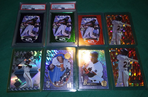1996-1999 BARRY BONDS LOT OF 8 SSP INSERTS W/CRACKED ICE, ABOVE & BEYOND, NTH ++