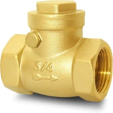 3/4" NPT Horizontal Check Valve, Brass Non Return Swing Check Valve to Prevent W