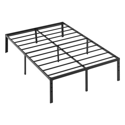 Black Queen Size Simple Basic Platform Metal Bed Frame 14 inch Bed Height