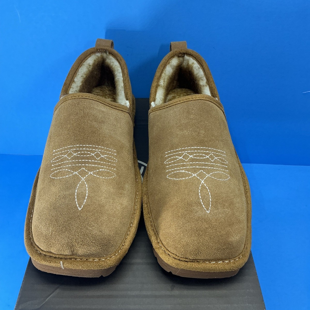 Ariat Mens Lasso Suede Square Toe Slippers Chestnut Size 10  display picture 3