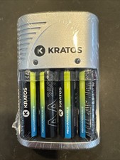 Kratos AA Rechargeable Batteries 4  Charger - New