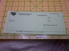 Vintage 1960s Unused Blank Check - Nehi Beverage Co. RC Cola Royal Crown Soda Po