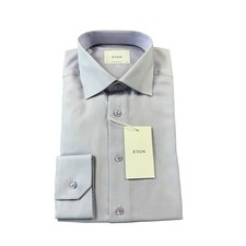 ETON Current Contemporary Light Purple Blue Woven L/S Button Front 15.5/39 NWT