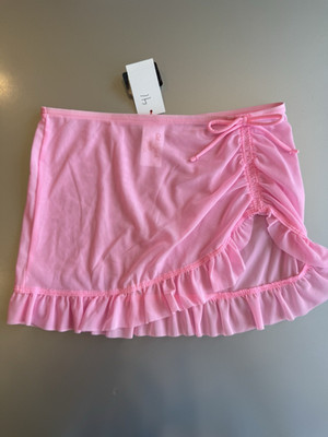 Cat & Jack Girls Pink Mesh Skater Skirt Ruffle, Elastic Waist, S (6/7)