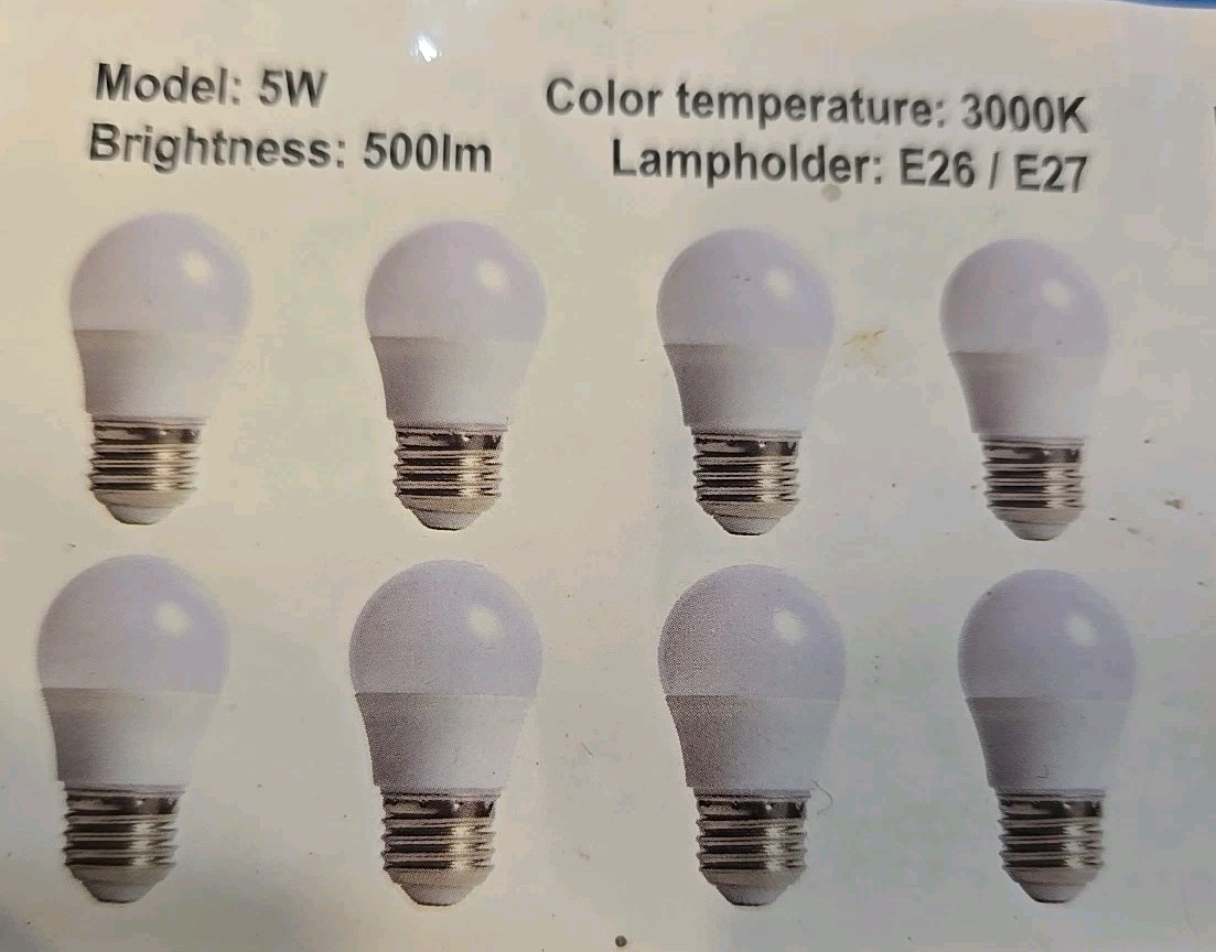 Led 5w E26 E27 Golf Frosted Small Round 3000k Energy Save