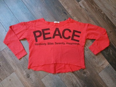 Forever 21-Peace, Harmony, Bliss, Serenity, Happiness, Joyful-Long Sleeve Size M