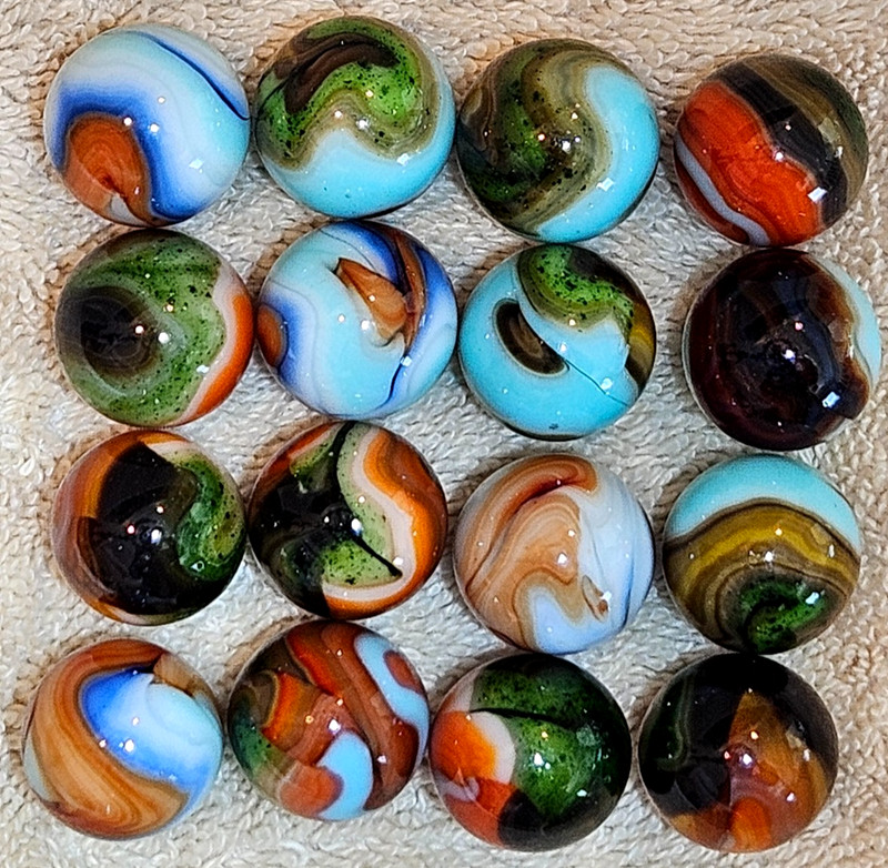 16 MINT Jabo Marbles from "Jinks" Contract Run 11-07-2008.   Lot 0182