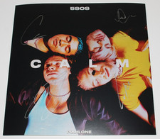 5SOS BAND SIGNED 'CALM' ALBUM FLAT 12x12 PHOTO 5 SECONDS OF SUMMER x4 w/COA