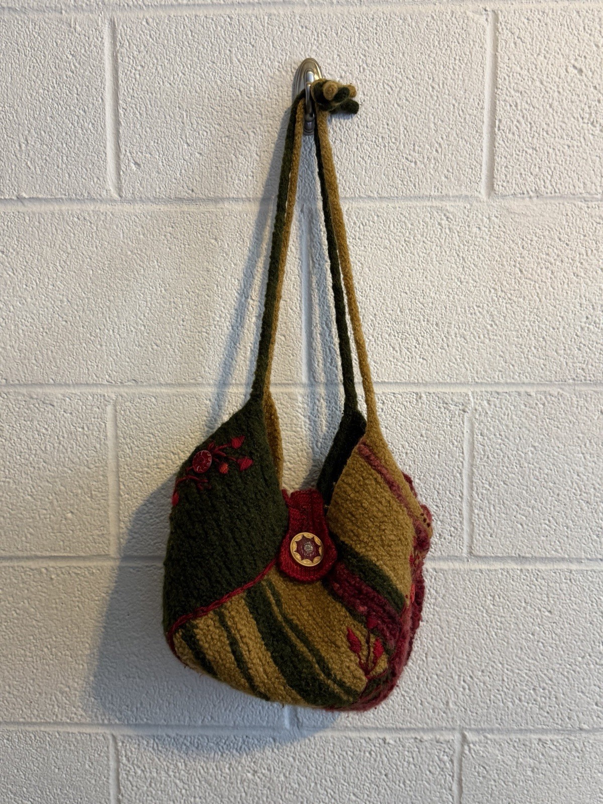 Handmade Wool Patchwork Bag Boho Cottagecore Whim… - image 1