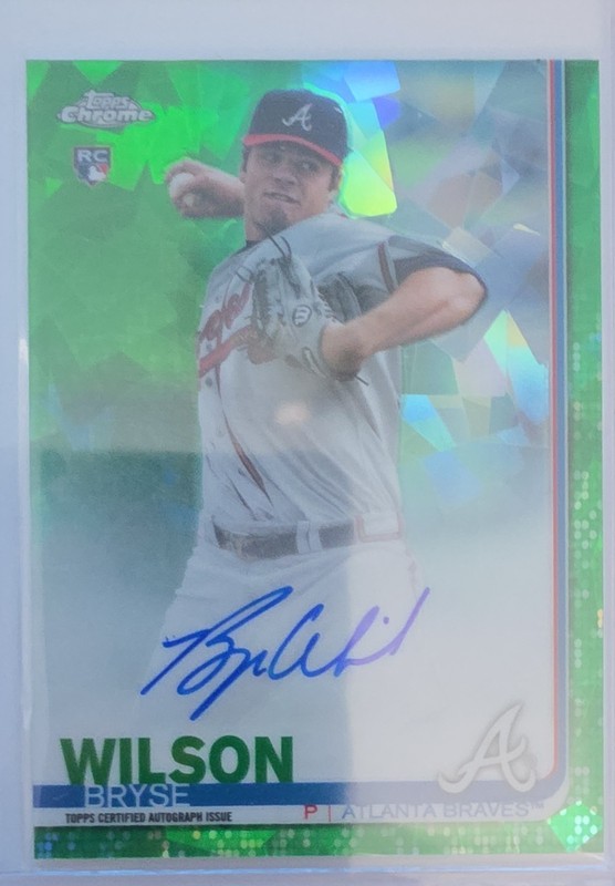 2019 Topps Chrome Sapphire Edition - Bryse Wilson #CSA-BW Green /50 (AU, RC)
