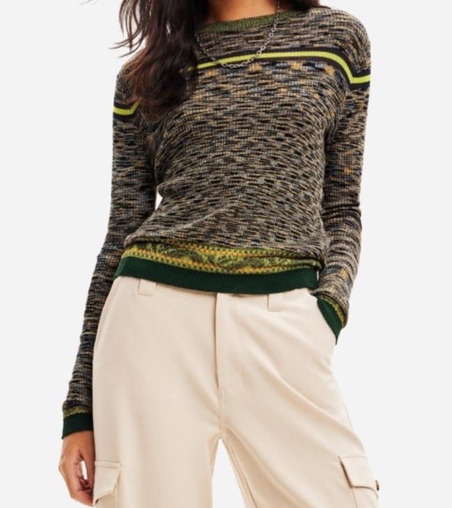 Desigual Woman's Fine Mottled Pullover Sweater Si… - image 1