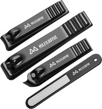 Nail Clippers Set Black Stainless Steel Nail ...
