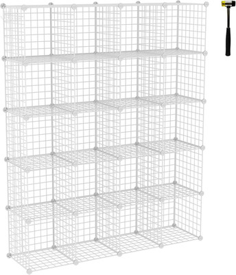 Wire Cube Storage - 20-Cube Organizer, Metal Grids, Modular Bookshelf Shelf, Ide
