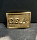 Vintage Brass C.S.A. Repro Belt Buckle Civil War Confederate Claw Back