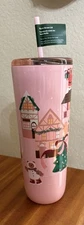 Starbucks 2025 Christmas Gingerbread Pink Stainless 24 Oz Tumbler Sip Or Slide