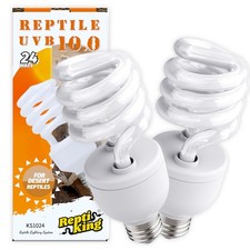ReptiKing UVB Reptile Light, 2-Pack 10.0 24W Bulbs, UVA 24 Watts, Uvb10.0