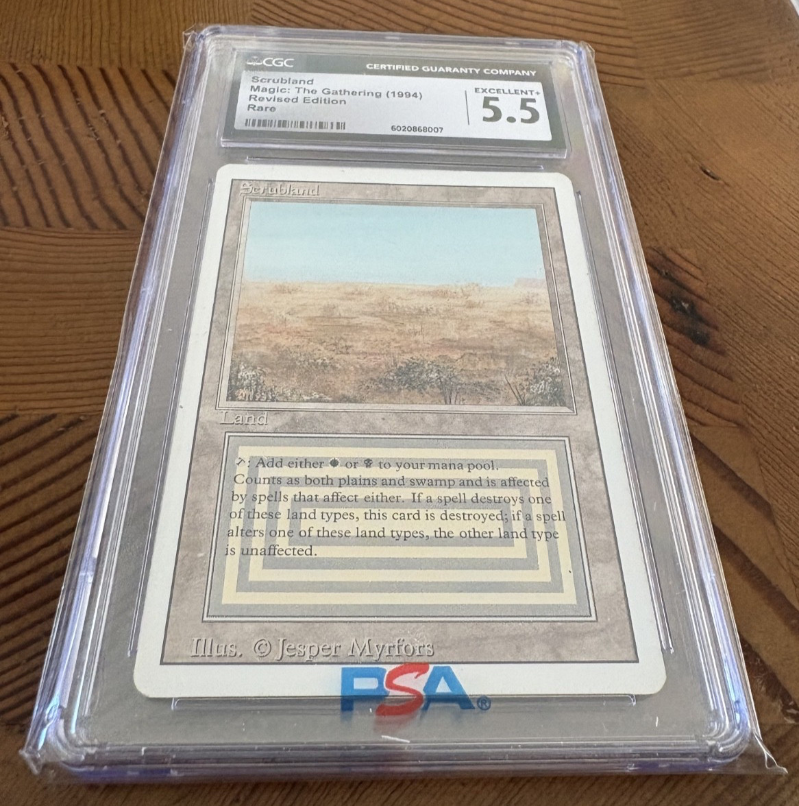 MTG Scrubland Revised Graded CGC 5.5 EX+  LOOK (1 of 2)