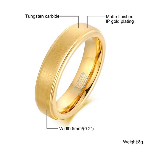 Tungsten Carbide Wedding Band Ring Men Women Brushed Bevelled Edge Gift 5mm - Picture 5 of 7