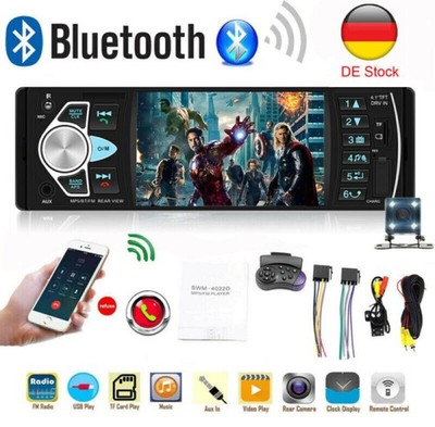 1DIN AUTORADIO Mit Rückfahrkamera BLUETOOTH FREISPRECHEINRICHTUNG MP5 AUX-In USB