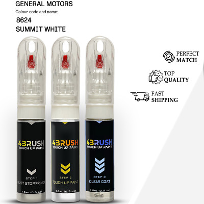 for GENERAL MOTORS 8624 SUMMIT WHITE Touch Up Paint Scratch Repair Kit Set New