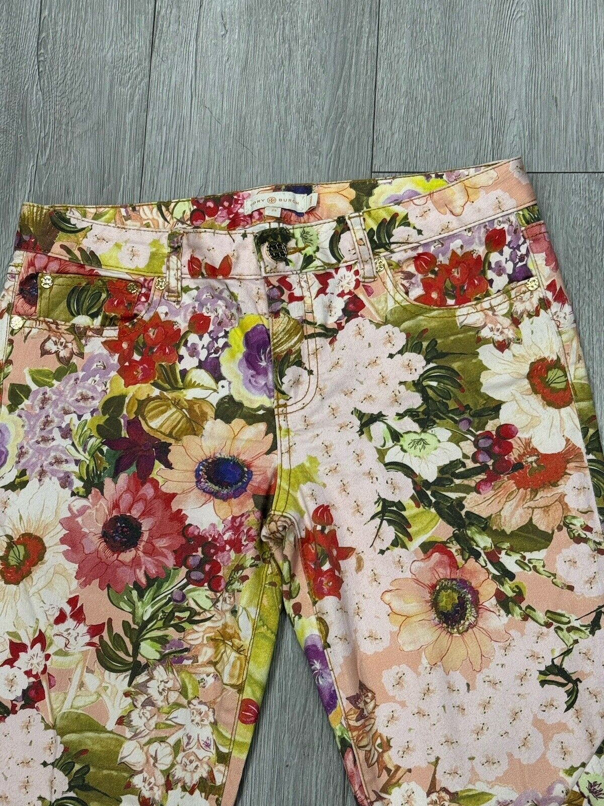 Tory Burch  Jeans Straight leg Floral Design Prin… - image 3