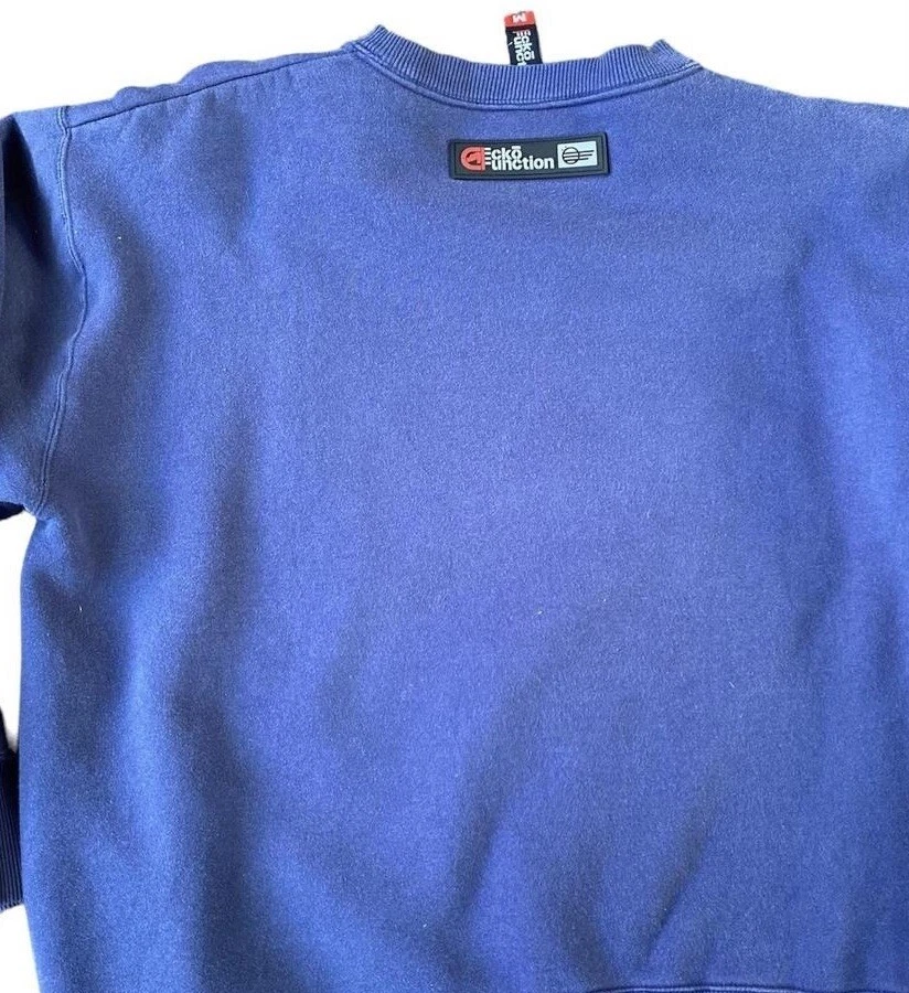 Sudadera Baggy 00s Azul Ecko con Logo Verde Talla Mediana Hombre Foto 2 de 3