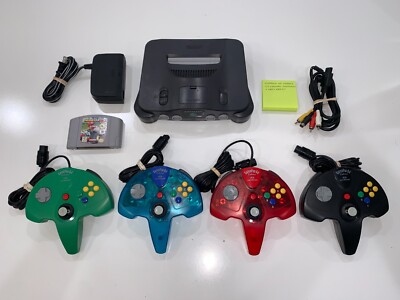 Nintendo 64 Console Bundle: 4 Controllers, Authentic Mario Kart, S