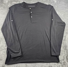 Mizzen+Main Shirt Mens XXL Henley Roll Tab Athleisure Stretch Golf Gray EUC