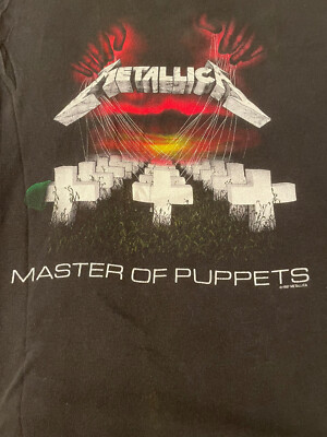 Vintage METALLICA Master Of Puppets 1987 Metal Rock T-Shirt Size L 