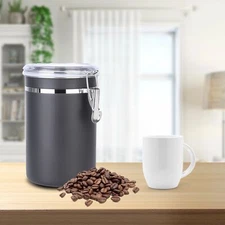 1.8L/1.2 Coffee Canister Airtight Stainless Steel Kitchen Food Storage Container