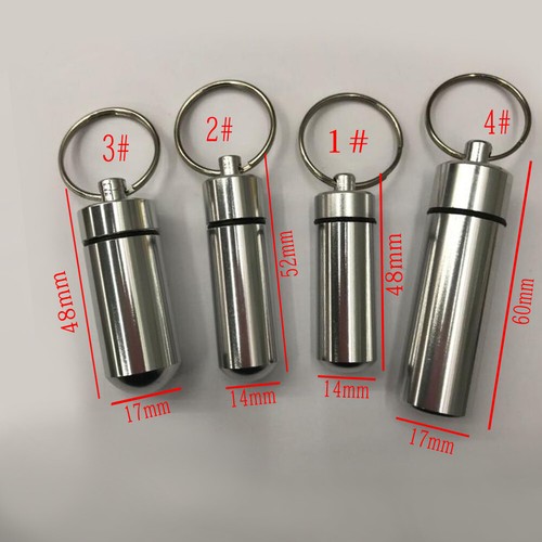 Mini Waterproof Box Key rings Metal Keychain Storage Medicine Bottle Portable& - Picture 18 of 19