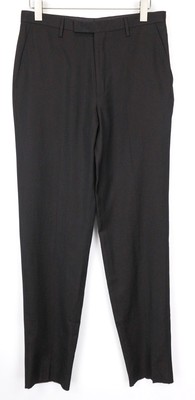 John Richmond Herren Hose IT50 Schwarz Flache Vorderseite Classic Schurwolle Zip